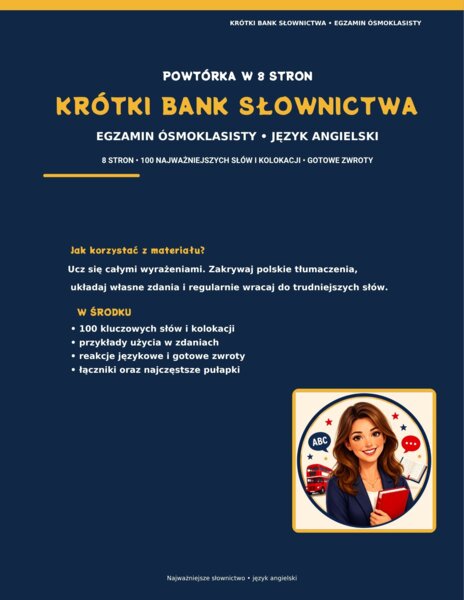 Egzamin ósmoklasisty z angielskiego – 100 najważniejszych słów i zwrotów