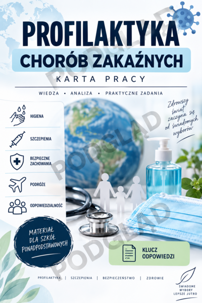 Profilaktyka chorób zakaźnych - karta pracy + klucz odpowiedzi | edukacja zdrowotna