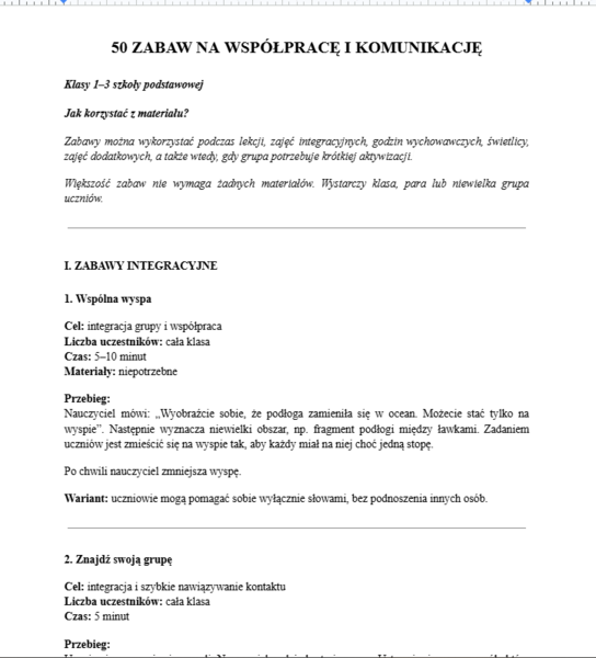 50 zabaw na współpracę i komunikację