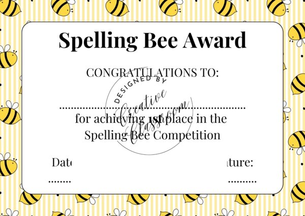 Dyplomy na konkurs Spelling Bee
