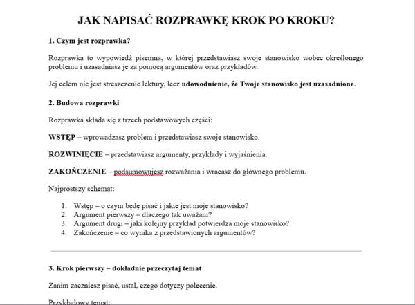 Jak napisać rozprawkę krok po kroku?