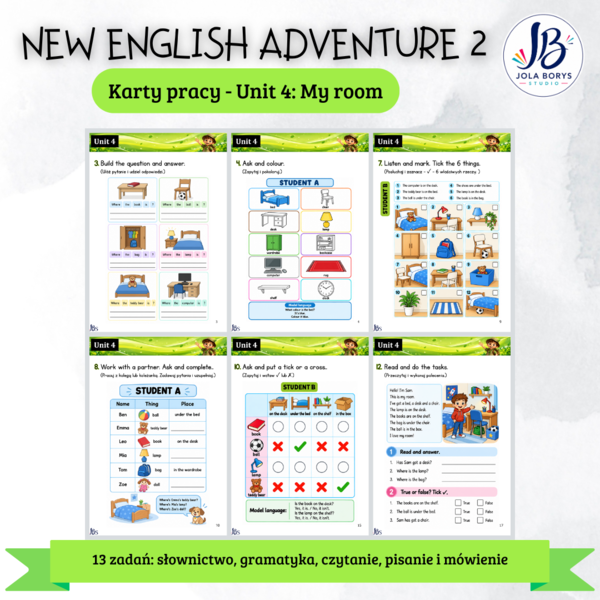 New English Adventure 2 – Unit 4: My Room – zadania komunikacyjne