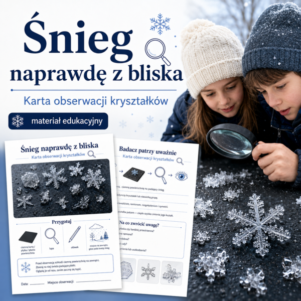 Śnieg naprawdę z bliska — karta obserwacji kryształków