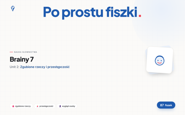 Fiszki do Unitu 2, Brainy 7