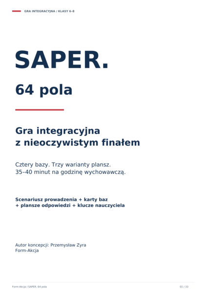SAPER. 64 pola — gra o komunikacji i współpracy, 3 warianty