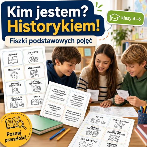 Kim jestem? Historykiem! – fiszki podstawowych pojęć