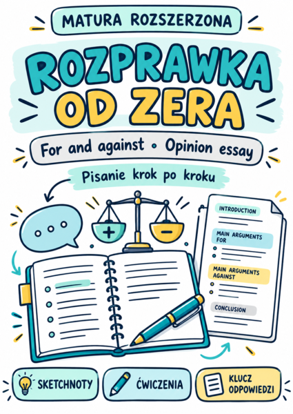 Rozprawka od zera — matura rozszerzona | For and against, opinion essay, sketchnoty i ćwiczenia