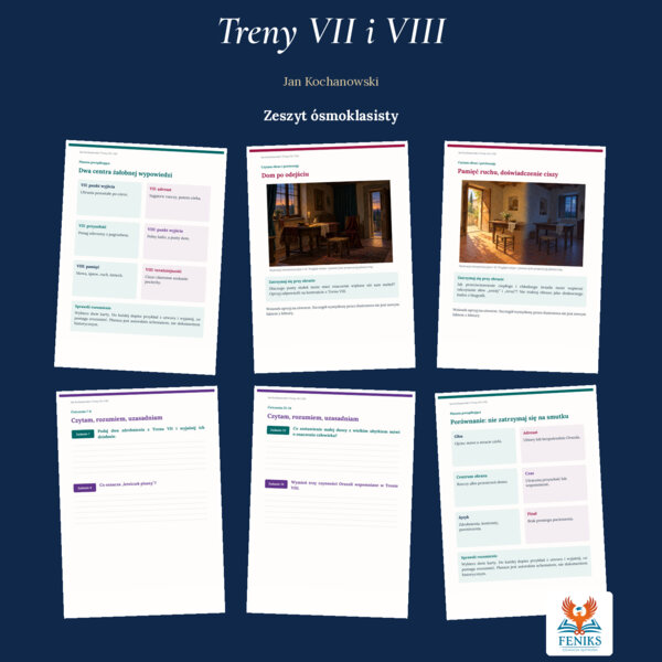 Treny VII i VIII — Jan Kochanowski | Zeszyt ósmoklasisty: szczegółowe omówienie, 46 zadań i klucz odpowiedzi