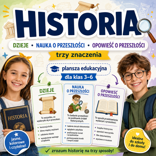 Co to jest historia? — karta pracy z trzema znaczeniami słowa