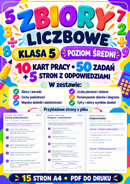 ZBIORY LICZBOWE-ŚREDNIE-klasa 5