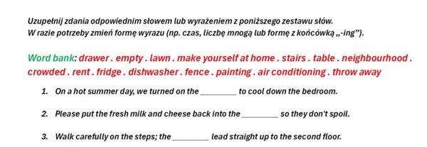 Miejsce Zamieszkania – Karta Pracy & Powtórka Słownictwa (PDF)