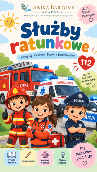 Służby ratunkowe 🚒🚑🚓 | Materiał edukacyjny dla maluchów | 2–4 lata