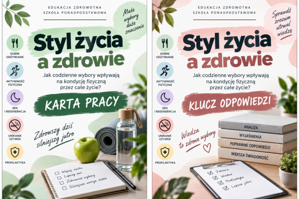 Styl życia a zdrowie – karta pracy z kluczem odpowiedzi / edukacja zdrowotna