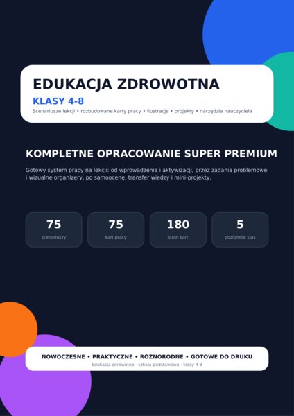 Edukacja zdrowotna - klasy 4-8 - Kompletne opracowanie super PREMIUM