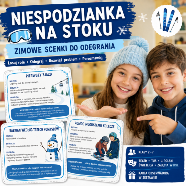 Niespodzianka na stoku — 16 zimowych scenek do odegrania
