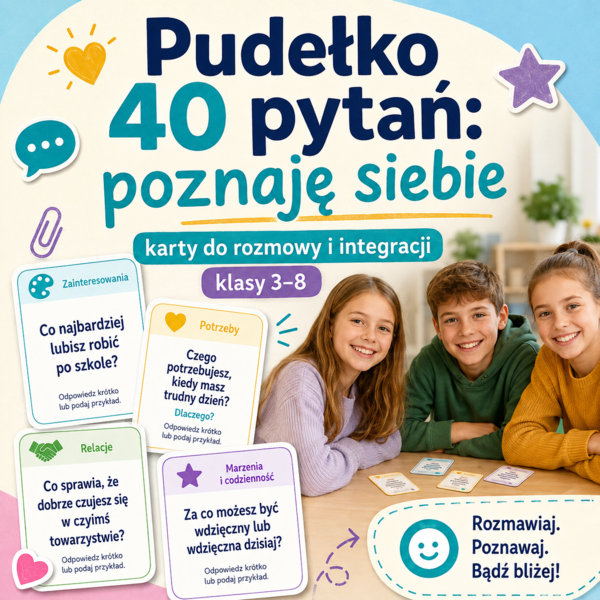 Pudełko 40 pytań: poznaję siebie