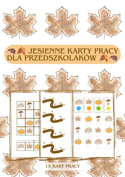 🦔🍂 Jesienne karty pracy dla przedszkolaków 🍂🦔