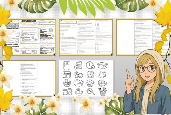 Sketchnotka/notatka - dla ucznia i przypomnienie dla nauczyciela w pdf. Temat "Jak przechowywać żywność?". Edukacja zdrowotna. Klasa 4.