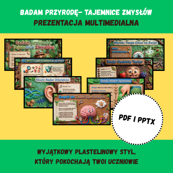 Prezentacja Lekcyjna: Badam Przyrodę – Tajemnice Zmysłów | Klasa 4 Przyroda (PPTX + PDF)