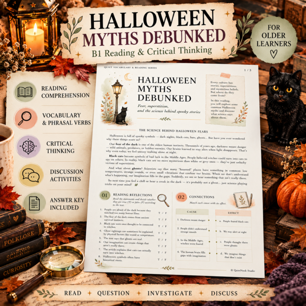 Halloween Myths Debunked – czytanie, słownictwo i critical thinking | B1