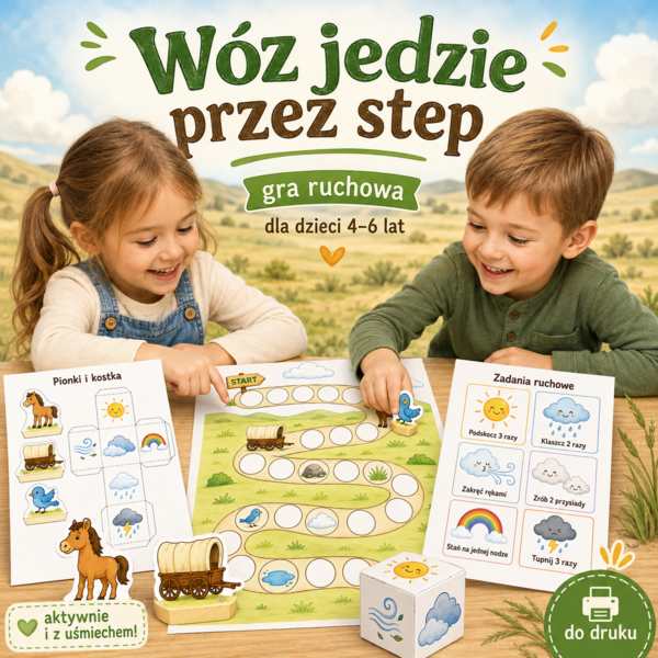 Wóz jedzie przez step