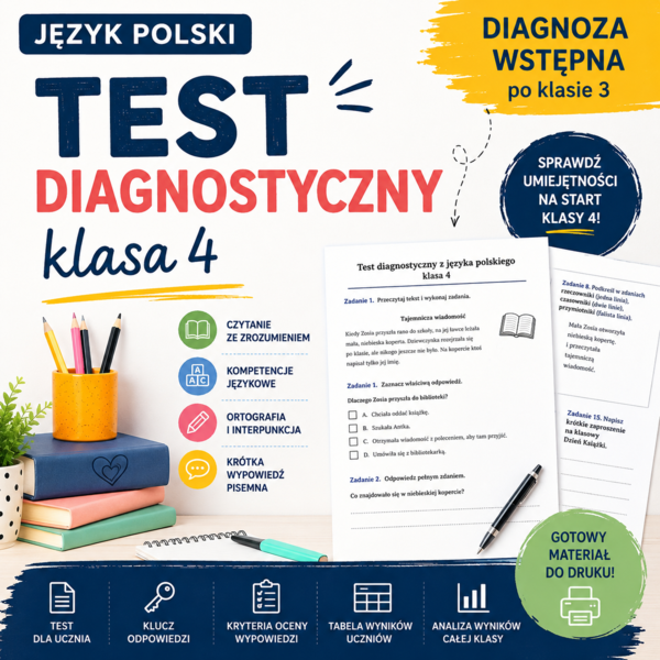 Diagnoza wstępna z języka polskiego dla klasy 4 SP