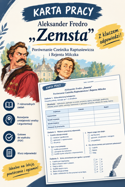 Porównanie Cześnika Raptusiewicza i Rejenta Milczka- karta pracy