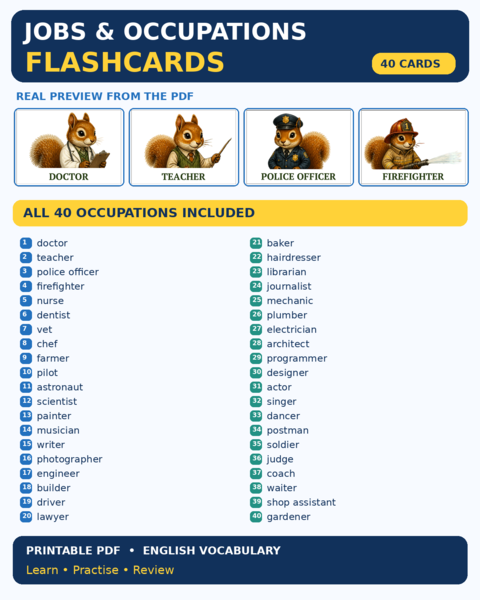 Jobs flashcards