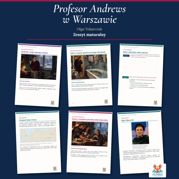 Profesor Andrews w Warszawie — Olga Tokarczuk | Zeszyt maturalny: szczegółowe omówienie, 80 zadań i klucz odpowiedzi