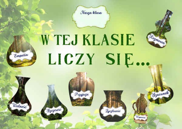 Empatyczna klasa i jej wartości - gazetka do klasy, napis powitalny na rozpoczęcie roku