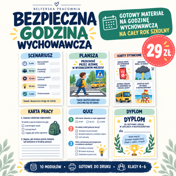🛡️ Bezpieczeństwo na godzinach wychowawczych? Masz gotowy materiał na cały rok szkolny!