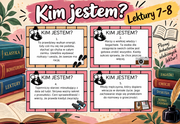 KIM JESTEM? - bohaterowie z lektur 7-8