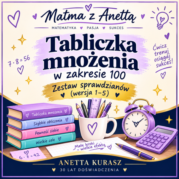 Tabliczka mnożenia w zakresie 100 - wersje 1-5