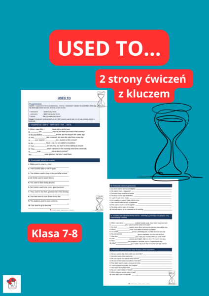 USED TO...- 2 karty pracy z kluczem - klasa 7-8