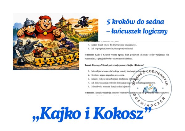 Kajko i Kokosz – 5 kroków do sedna: logiczne myślenie, analiza i wnioski (karta pracy + klucz odpowiedzi)