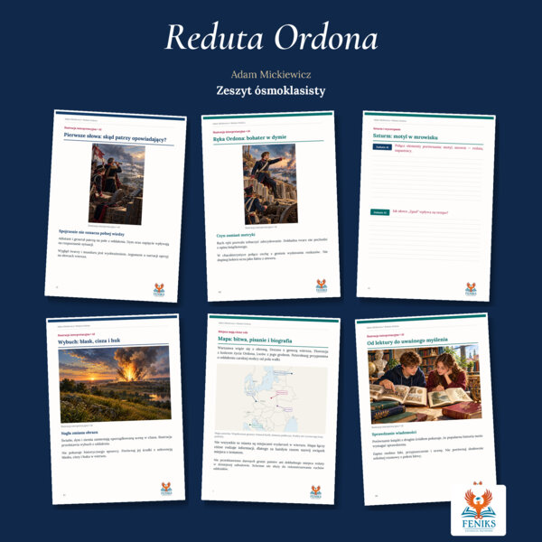 Reduta Ordona — Adam Mickiewicz | Zeszyt ósmoklasisty: szczegółowe omówienie, 164 zadania i klucz odpowiedzi