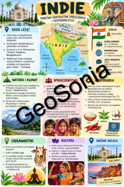 Indie geografia  klasa 8 sketchnotka
