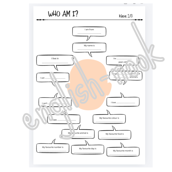 Who am I? - karta pracy