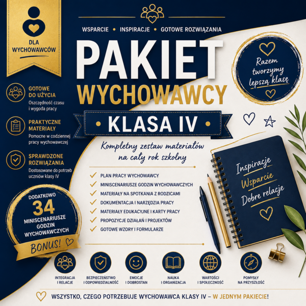 PLAN PRACY WYCHOWAWCY KLASY IV 20262027 – GOTOWY PAKIET DO DOKUMENTACJI I E-DZIENNIKA