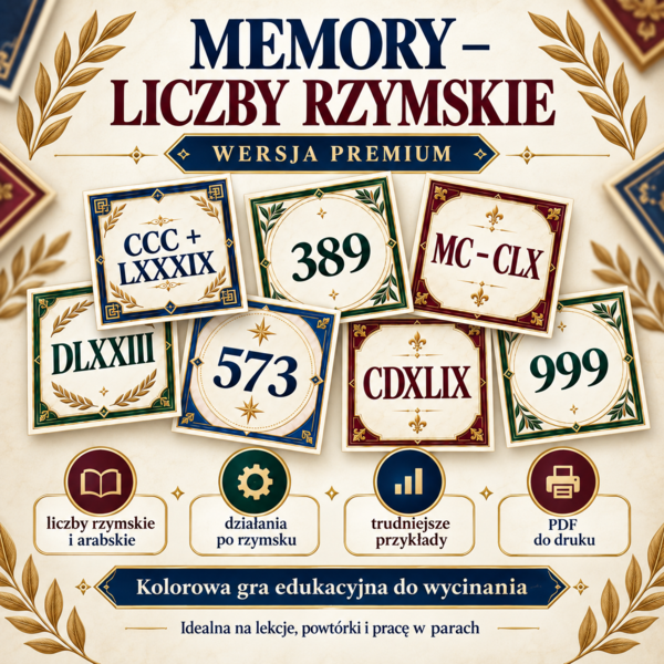 ✨ MEMORY – LICZBY RZYMSKIE | WERSJA PREMIUM ✨