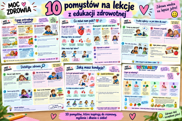 Edukacja zdrowotna - SP - Moc zdrowia – 10 pomysłów na lekcje z edukacji zdrowotnej | karty pracy