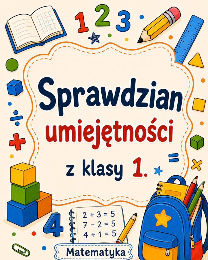 Karty pracy - Sprawdzian umiejętności z klasy 1. (Matematyka)