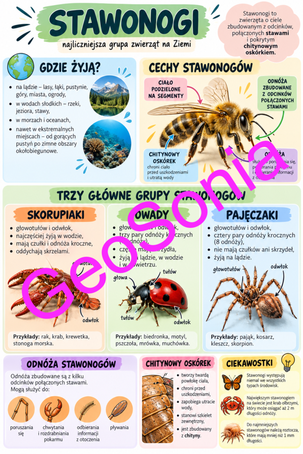 Stawonogi biologia klasa 6 sketchnotka
