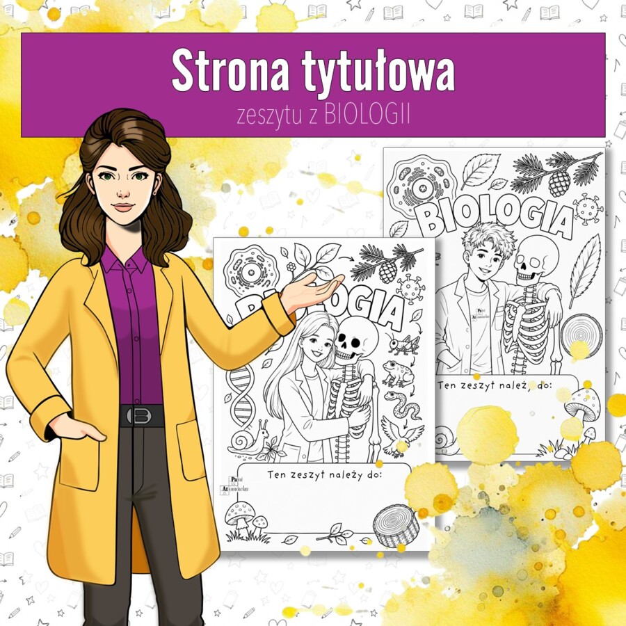 Okładki do zeszytu z BIOLOGII, okładka na pierwszą stronę.