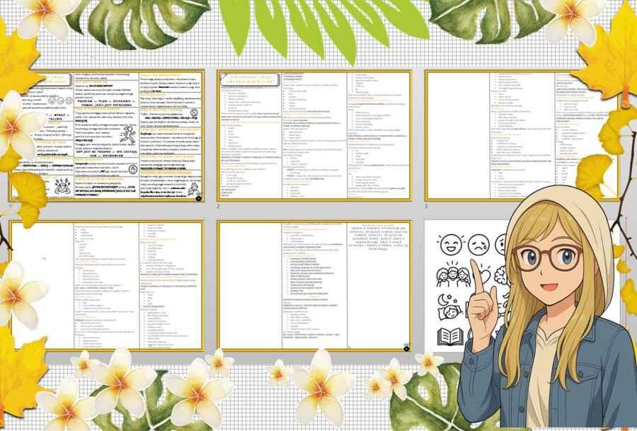 Sketchnotka/notatka - dla ucznia i przypomnienie dla nauczyciela w pdf. Temat "Jak chronić swoje zdrowie psychiczne?". Edukacja zdrowotna. Klasa 5.