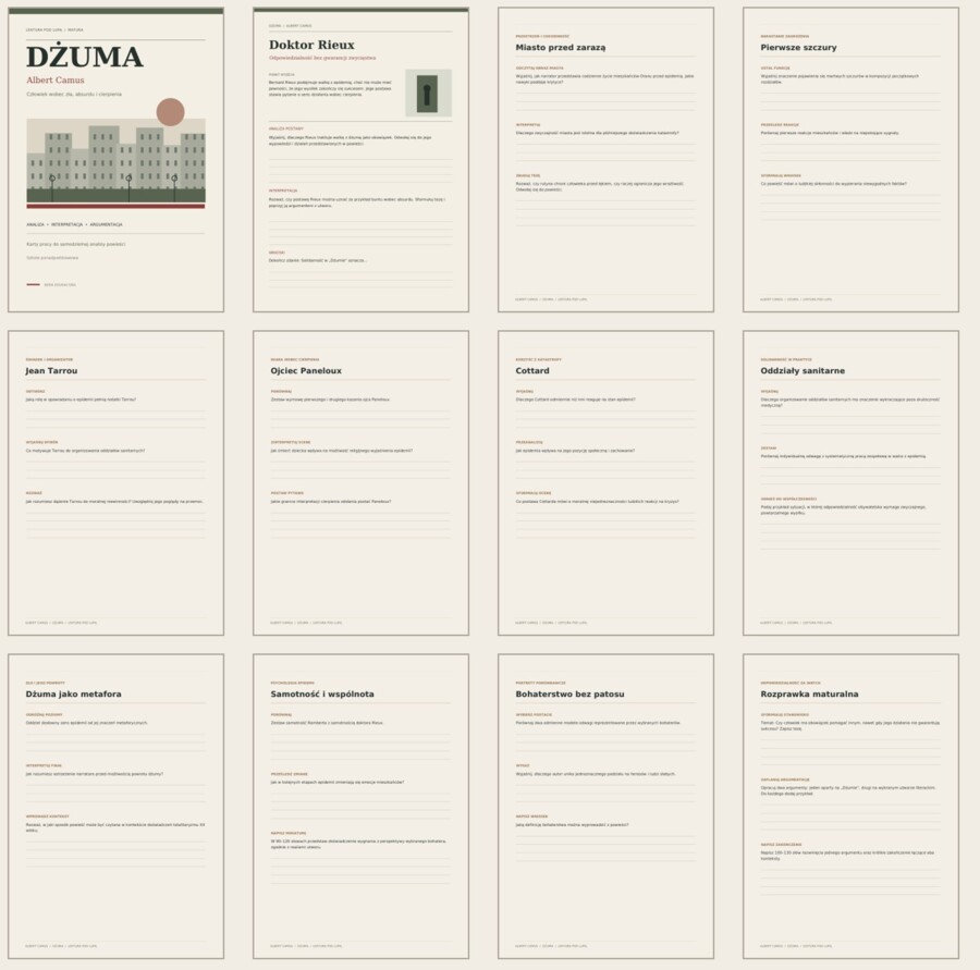 DŻUMA — Albert Camus - karty pracy