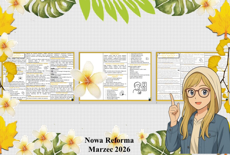 Sketchnotka/notatka - dla ucznia i przypomnienie dla nauczyciela w pdf. Temat "Jaki jest wpływ urządzeń mobilnych na moje zdrowie?". Edukacja zdrowotna. Klasa 6.