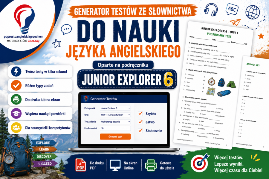 Generator testów Junior Explorer 6, Unit 1