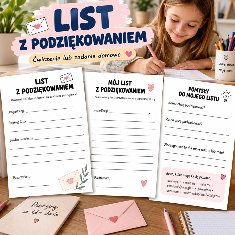 Szablon listu z podziękowaniem