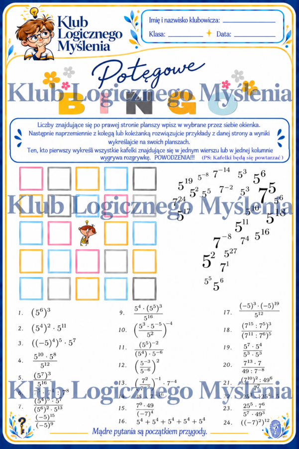 Potęgowe bingo.